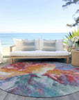 LOOMLAN Rugs Theodara Orange Washable Indoor-Outdoor Rug