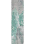 LOOMLAN Rugs Theodara Teal Washable Indoor-Outdoor Rug