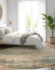 LOOMLAN Rugs Thornyx Green Washable Indoor-Outdoor Rug