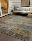LOOMLAN Rugs Thornyx Green Washable Indoor-Outdoor Rug