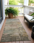 LOOMLAN Rugs Thornyx Green Washable Indoor-Outdoor Rug