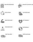 LOOMLAN Rugs Thornyx Pewter Washable Indoor-Outdoor Rug