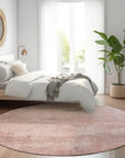 LOOMLAN Rugs Thornyx Pink Washable Indoor-Outdoor Rug