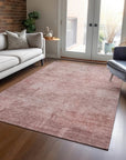LOOMLAN Rugs Thornyx Pink Washable Indoor-Outdoor Rug