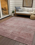 LOOMLAN Rugs Thornyx Pink Washable Indoor-Outdoor Rug