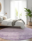 LOOMLAN Rugs Thornyx Purple Washable Indoor-Outdoor Rug