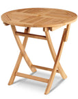 HiTeak Valencia Round Teak Outdoor Folding Table Umbrella Hole