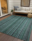 LOOMLAN Rugs Velatrix Teal Washable Indoor-Outdoor Rug