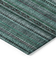 LOOMLAN Rugs Velatrix Teal Washable Indoor-Outdoor Rug