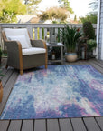 LOOMLAN Rugs Verentha Blue Washable Indoor-Outdoor Rug
