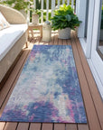LOOMLAN Rugs Verentha Blue Washable Indoor-Outdoor Rug