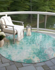 LOOMLAN Rugs Verentha Teal Washable Indoor-Outdoor Rug