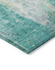 LOOMLAN Rugs Verentha Teal Washable Indoor-Outdoor Rug