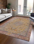 LOOMLAN Rugs Vexira Gold Washable Indoor-Outdoor Rug