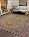 LOOMLAN Rugs Vexira Gold Washable Indoor-Outdoor Rug