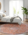 LOOMLAN Rugs Vexira Orange Washable Indoor-Outdoor Rug