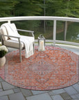 LOOMLAN Rugs Vexira Orange Washable Indoor-Outdoor Rug