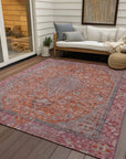 LOOMLAN Rugs Vexira Orange Washable Indoor-Outdoor Rug