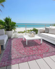 LOOMLAN Rugs Vexira Pink Washable Indoor-Outdoor Rug
