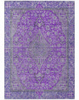 LOOMLAN Rugs Vexira Purple Washable Indoor-Outdoor Rug