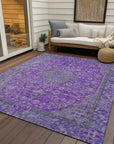 LOOMLAN Rugs Vexira Purple Washable Indoor-Outdoor Rug