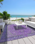 LOOMLAN Rugs Vexira Purple Washable Indoor-Outdoor Rug