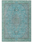 LOOMLAN Rugs Vexira Teal Washable Indoor-Outdoor Rug