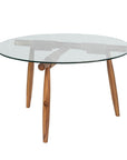 LH Home Vineyard Glass Top Round Outdoor Coffee Table