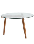 LH Home Vineyard Glass Top Round Outdoor Coffee Table