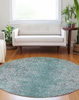 Addison Rugs Vintage Teal Washable Indoor-Outdoor Rug