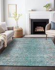 Addison Rugs Vintage Teal Washable Indoor-Outdoor Rug