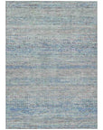 LOOMLAN Rugs Viviennea Blue Washable Indoor-Outdoor Rug