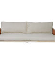 Artesia Wade Wood Framed Leather Patio Sofa