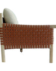 Artesia Wade Wood Framed Leather Patio Sofa