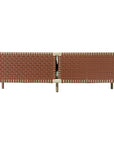 Artesia Wade Wood Framed Leather Patio Sofa
