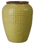 Emissary Waffle Yellow Ceramic Jar