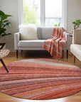 Addison Rugs Waves Terracotta Indoor-Outdoor with Matching Throw