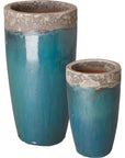 Weather Resistant Tall Round Ceramic Planter - LOOMLAN - Emissary - Planters