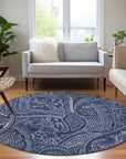 Addison Rugs Woven Blocks Blue Washable Indoor-Outdoor Rug