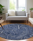 Addison Rugs Woven Blocks Blue Washable Indoor-Outdoor Rug