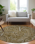 Addison Rugs Woven Blocks Brown Washable Indoor-Outdoor Rug