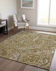 Addison Rugs Woven Blocks Brown Washable Indoor-Outdoor Rug