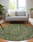 Addison Rugs Woven Blocks Green Washable Indoor-Outdoor Rug