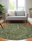 Addison Rugs Woven Blocks Green Washable Indoor-Outdoor Rug