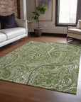 Addison Rugs Woven Blocks Green Washable Indoor-Outdoor Rug