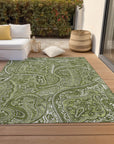 Addison Rugs Woven Blocks Green Washable Indoor-Outdoor Rug