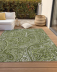 Addison Rugs Woven Blocks Green Washable Indoor-Outdoor Rug