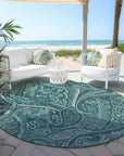 Addison Rugs Woven Blocks Teal Washable Indoor-Outdoor Rug