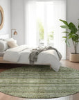 LOOMLAN Rugs Ysadora Green Washable Indoor-Outdoor Rug