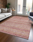 LOOMLAN Rugs Zaraxa Orange Washable Indoor-Outdoor Rug